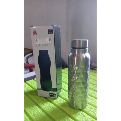 Stainless Steel Fridge Water Bottle, Diamond Design, Leak Proof, SS Water Bottle for Office, School, Gym, Refrigerator, and Home use (750ml Approx)