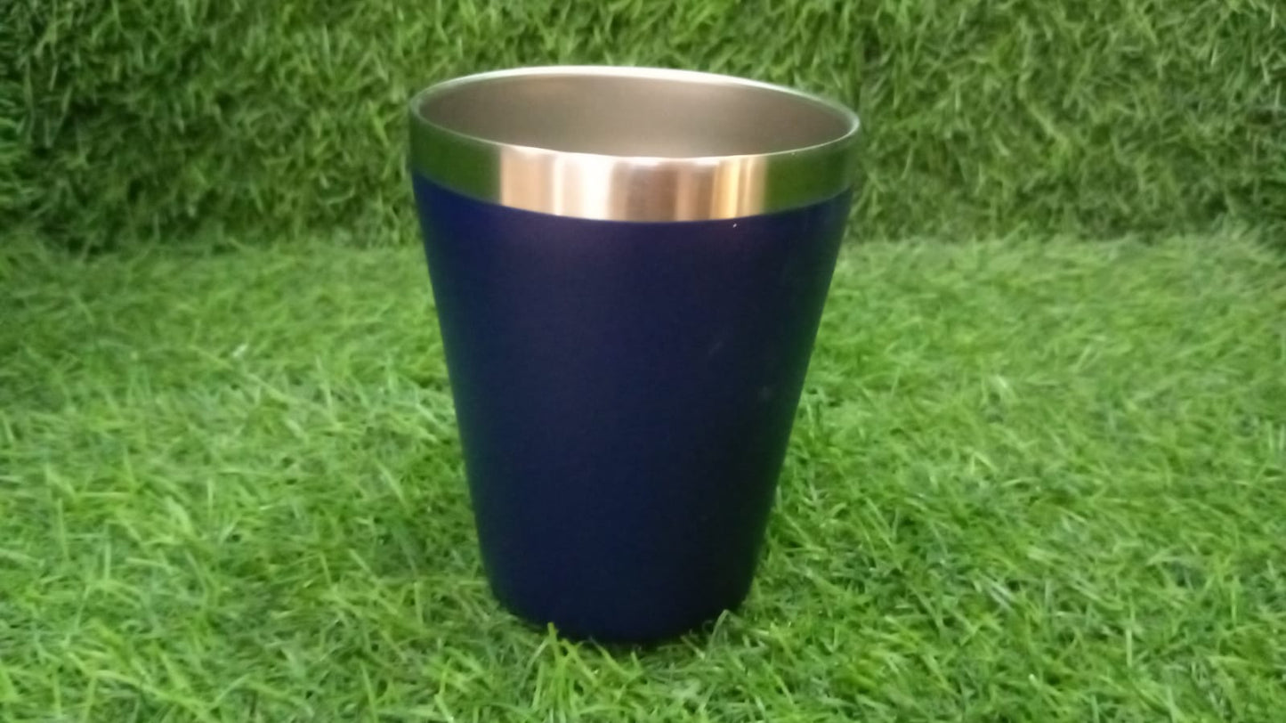 7184 Stainless Steel Drinking Glass for Water, Milk Tea Coffee Lassi Glass Tumbler  Premium Blue Glass