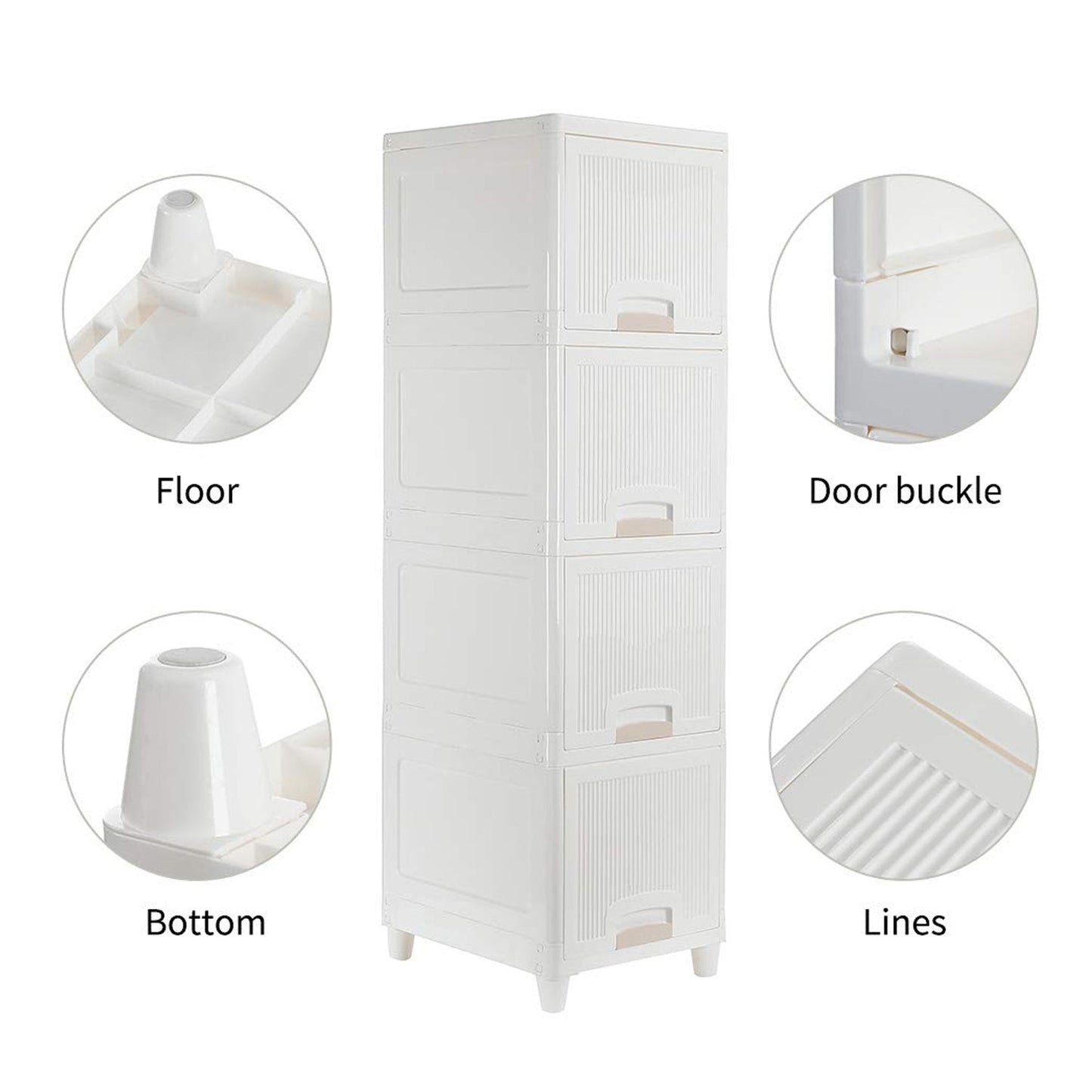 Multipurpose Storage Cabinet, Storage Solutions plastic drawers || Multi Layer Wardrobe Storage Drawers || Foldable Multipurpose Drawer Units For Kitchen, Bathroom, Bedroom, Cloth (4 Layer)