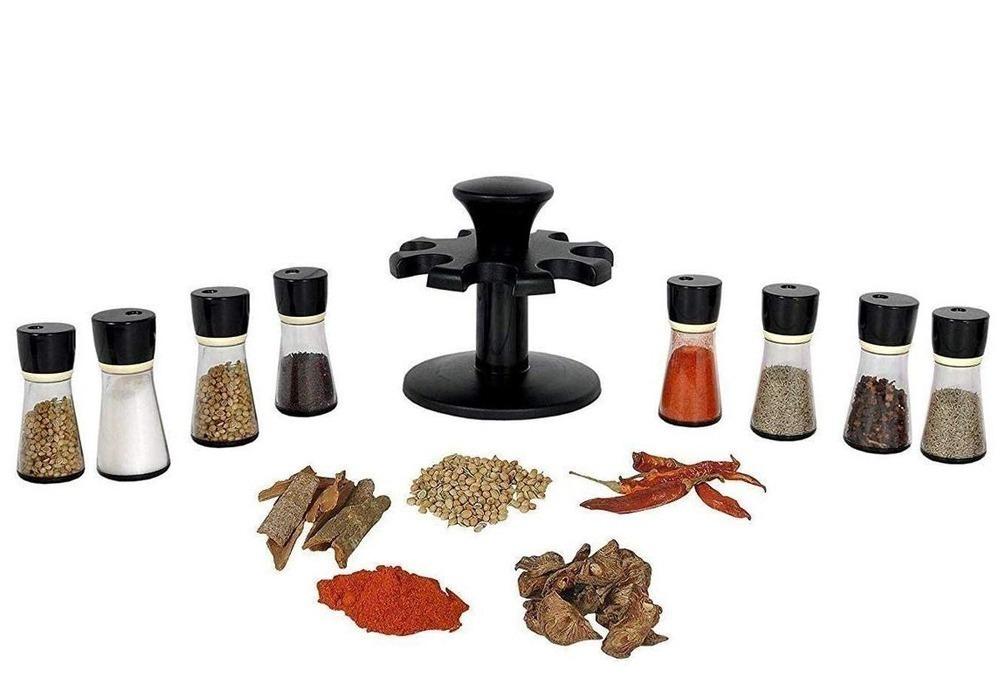 097 Revolving Plastic Spice Rack Masala Organiser (8 Pcs) 