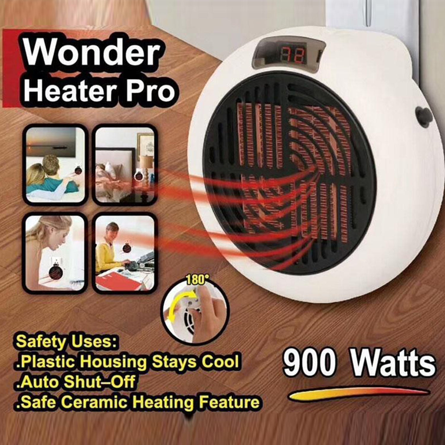 6117 Portable Heater 900W used in rooms, offices and different-different departments 