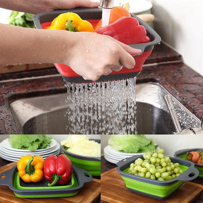 2380 Plastic Folding Basket/Strainer for Kitchen 