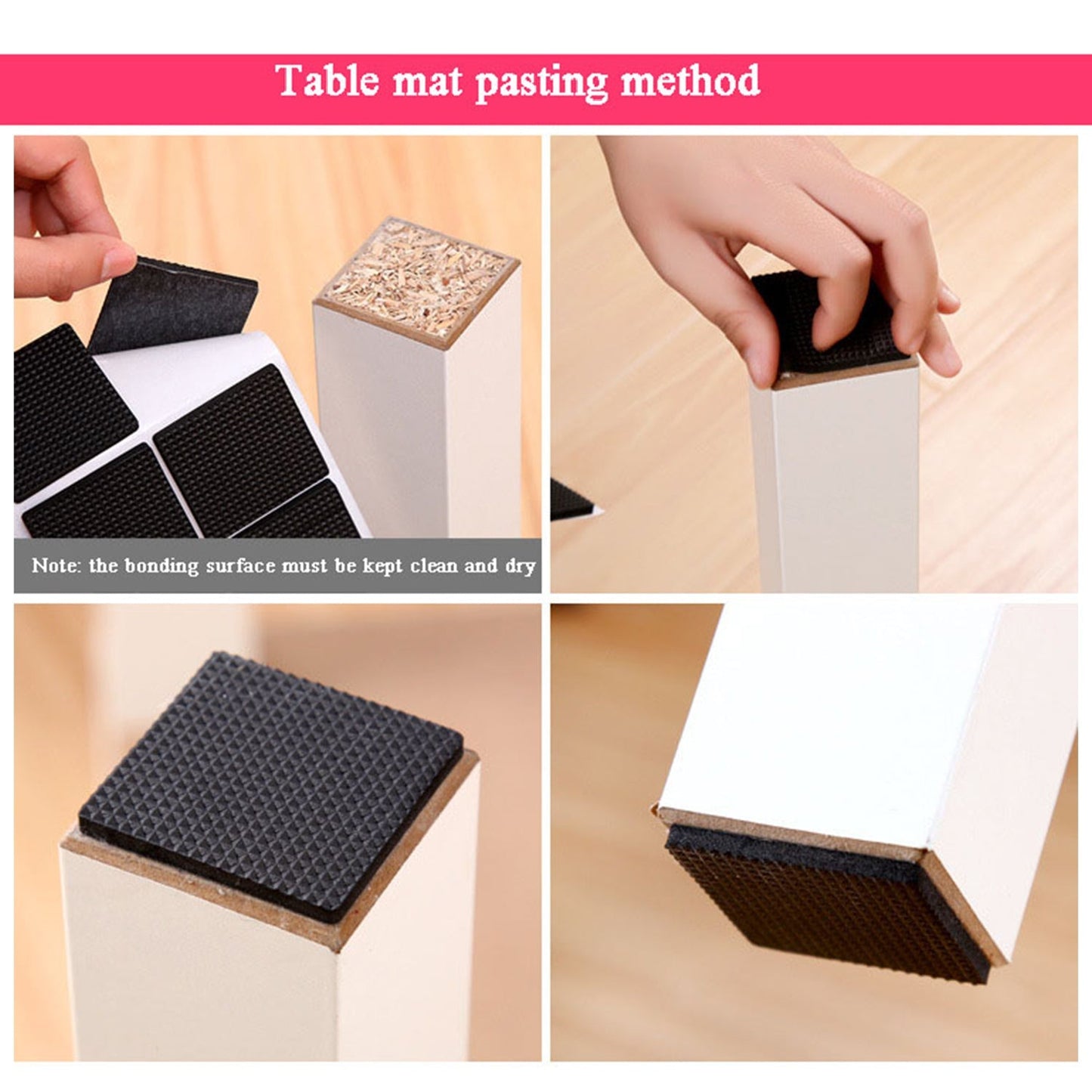 9066 28 pc Rubber furniture Pads Self Sticking Non Slip Furniture Noise Insulation Pads 