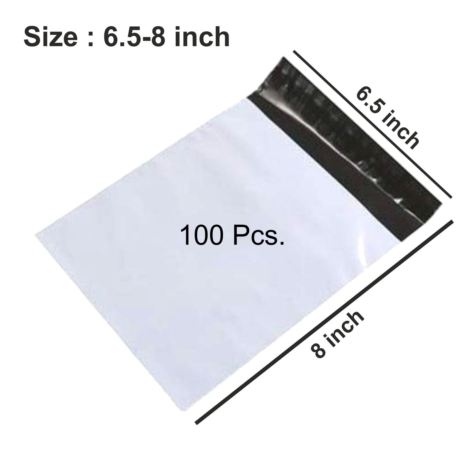 900 Tamper Proof Courier Bags(6.5X08 PLAIN 180 POD M1) - 100 pcs 