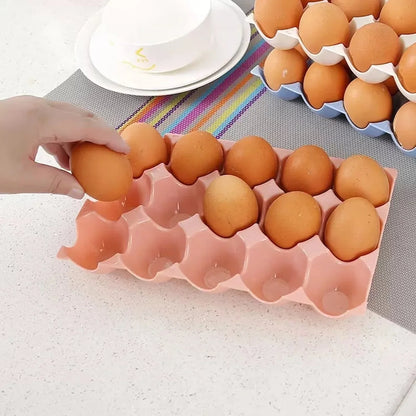 15 Cavity Plastic Egg Tray Egg Trays for Storage with 15 Eggs Holder (4 Pc Set)