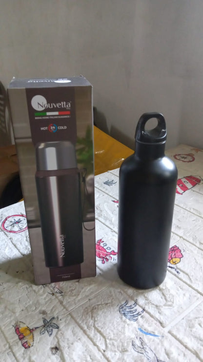 Vacuum Stainless Steel Water Bottle With Carry Handle, Fridge Water Bottle, Leak Proof, Rust Proof, Cold & Hot | Leak Proof | Office Bottle | Gym | Home | Kitchen | Hiking | Trekking | Travel Bottle (Approx 750 ML )