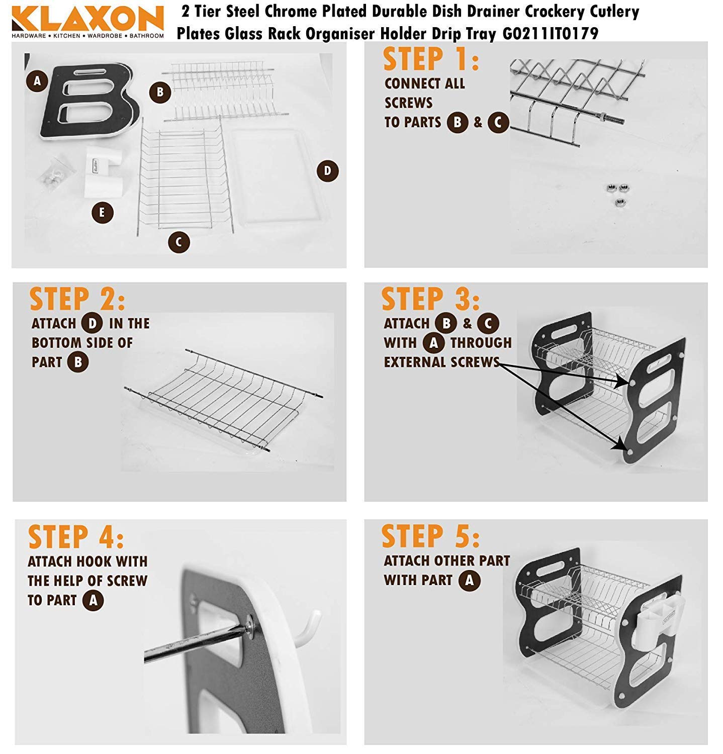 DISH DRAINER TWO LAYER DISH DRYING RACK WITH DRAIN BOARD