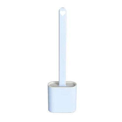 1410A Silicone Toilet Brush with Holder Stand  for Bathroom Cleaning 