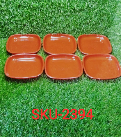 2394 Microwave Safe Quarter Plates  Square 6 Pcs, 