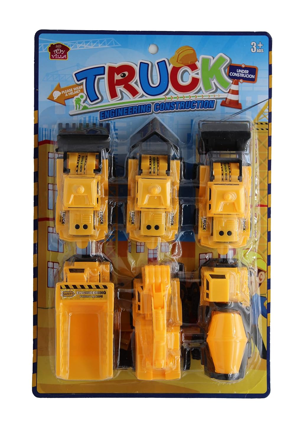 Vehicle Car Engineering Automobile Construction Car Toys Set for Children Kids Crane Excavator Road Roller Forklift Mixer Truck Transporter Truck Machine Construction Toys (6 Pcs Set)