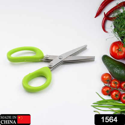 Multifunction Vegetable Stainless Steel Herbs Scissor with 3 Blades