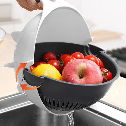 Premium Portable 7 in 1 Multifunction Magic Rotate Vegetable Cutter / Chopper / Slicer / Shredder with Drain Basket with various Dicing Blades