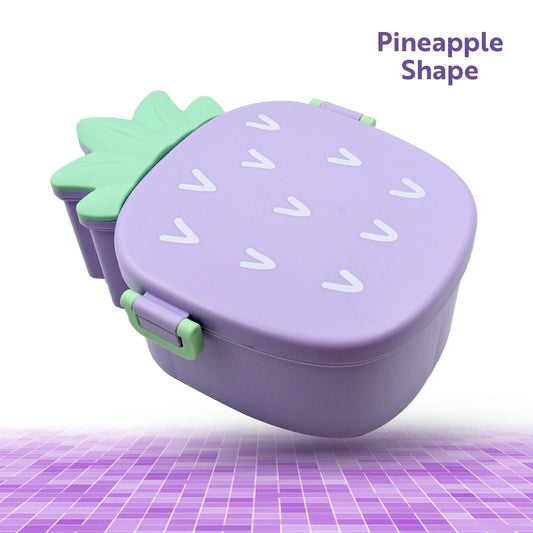 Pineapple Shaped Lunch Box with Compartments Lunch Food Container with Box Portable Lid School & Kids Lunch Box