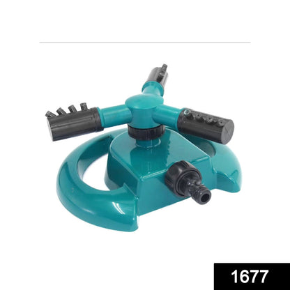 1677 3 Arm 360Â° Sector Rotating Water Sprinkler Garden Pipe Hose Irrigation Yard 