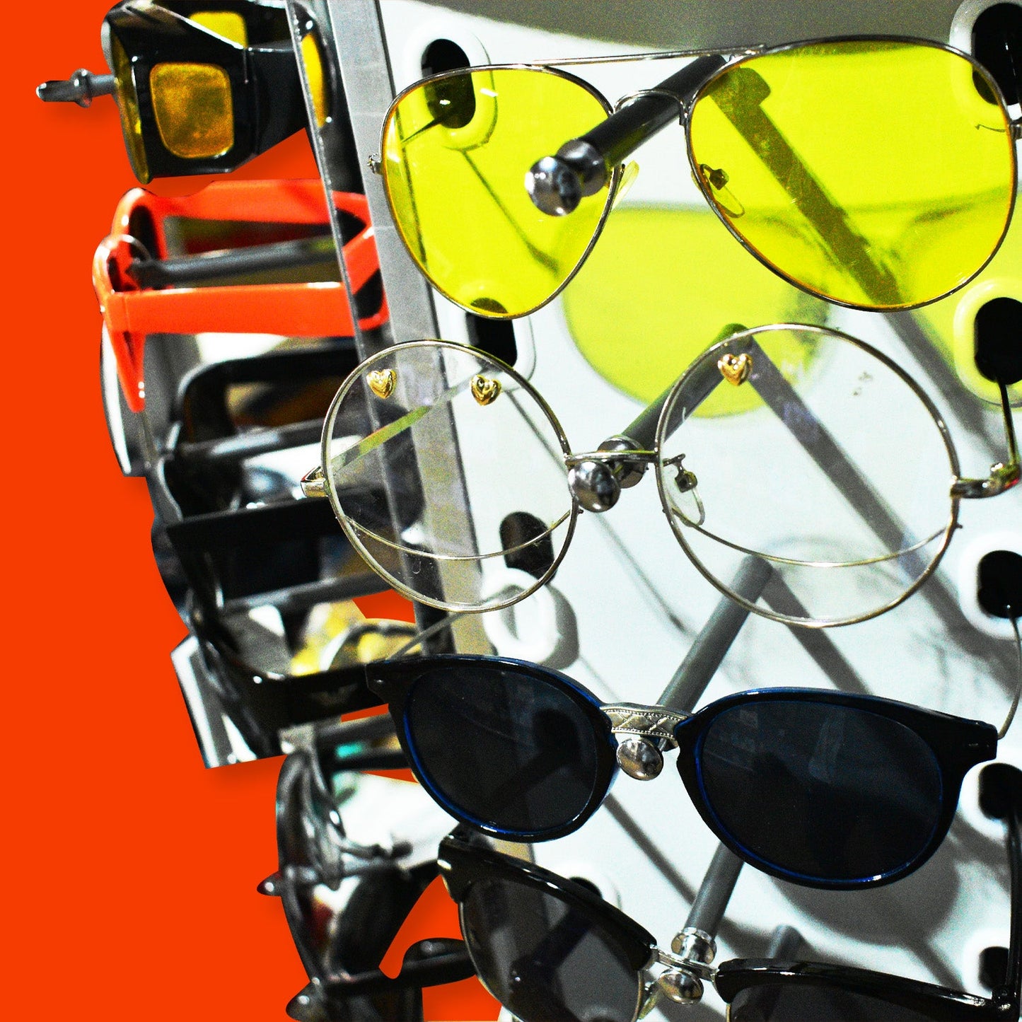 Sunglasses Display Rack Display 360deg Rotating Counter Top Sunglass Display Stand Fashion Sunglass Rack Frame Glasses Display Stand Holder Organizer