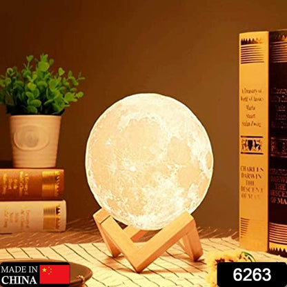 6263 Moon Night Lamp with Stand Night lamp for Bedroom Lights for Adults and Kids Home Room Beautiful Indoor Lighting ( Brown Box ) 