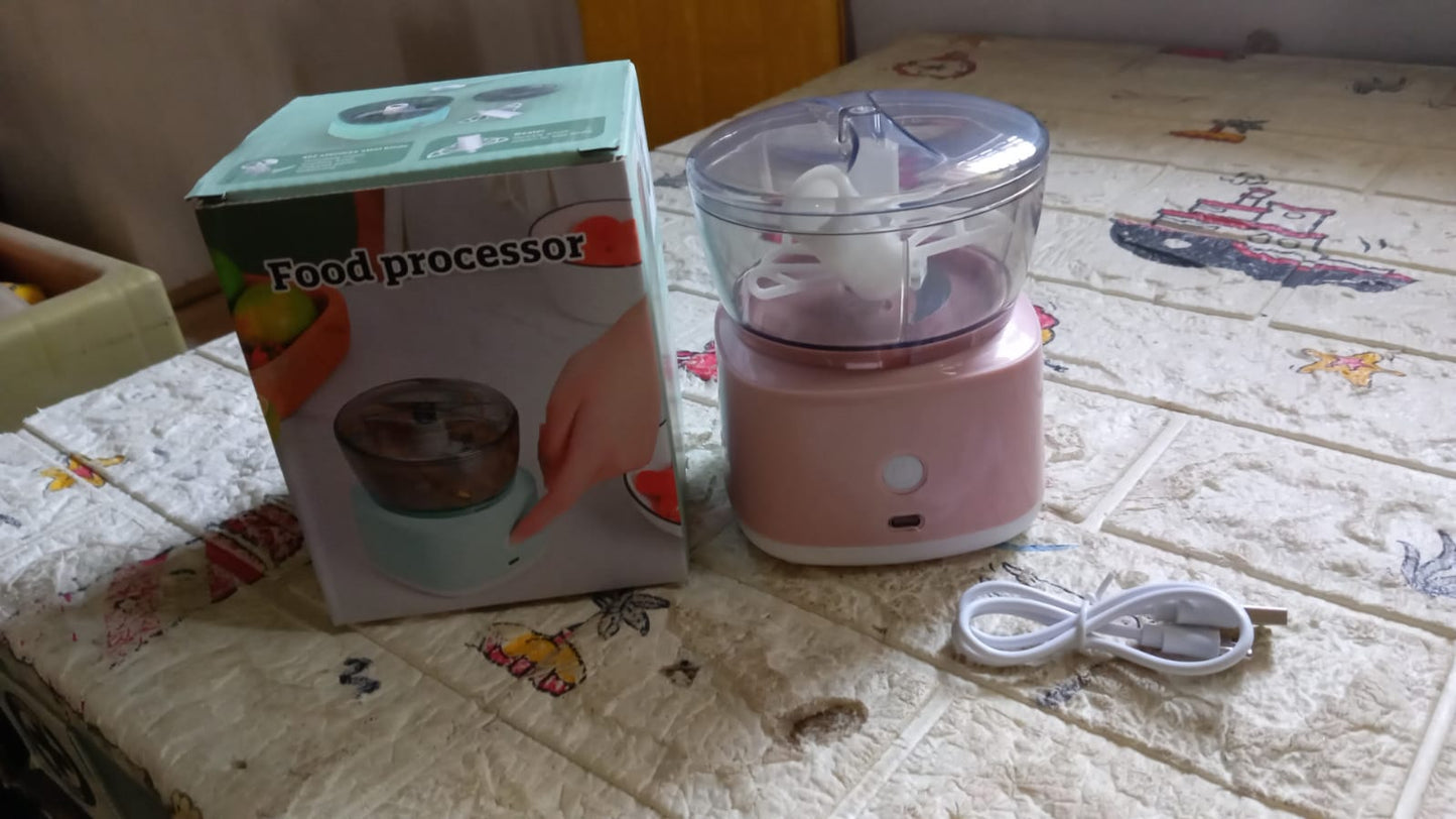 Portable Mini Food Processor Chopper Electric Veggie Chopper 3 Blades With Charching Cable Type C, Vegetable Chopper, Garlic Chopper Food Grinder for Chopping Ginger, Pepper Chili, Onion, Fruit, Meat