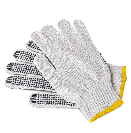 4611 Unisex Knitted/Sewing Cotton Plain Hand Gloves Raw White 