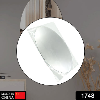 Oval Frame Less Mirror Wall Sticker for Dressing