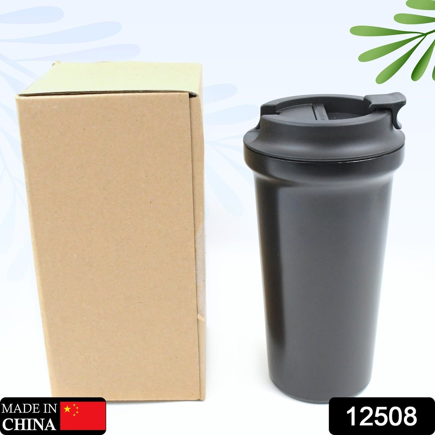 Inside Stainless Steel & Outside Plastic Vacuum Insulated  Insulated Coffee Cups Double Walled Travel Mug, Car Coffee Mug with Leak Proof Lid Reusable Thermal Cup for Hot Cold Drinks Coffee, Tea (1 Pc)