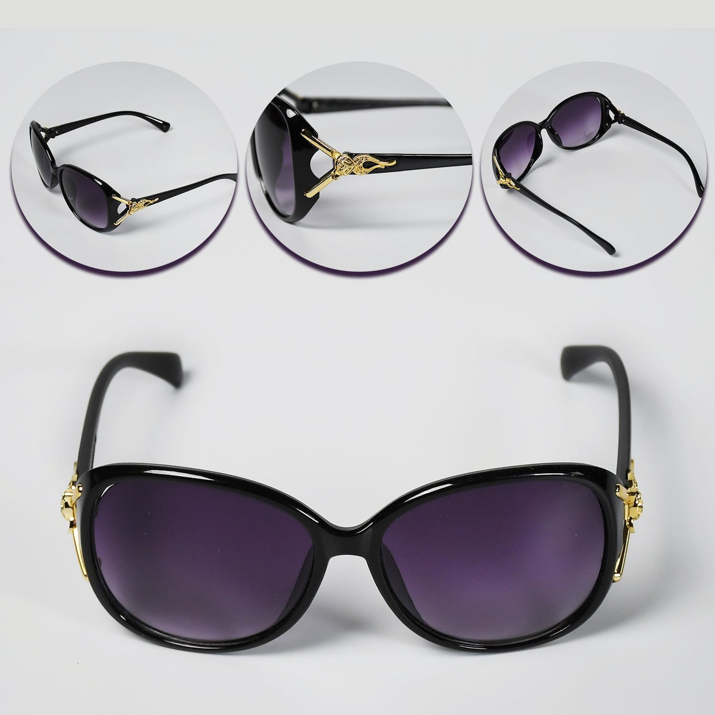 7706 Women Specs Black Polarized Sunglasses Elegant Female Sunglass For Indoor & Outdoor Use 